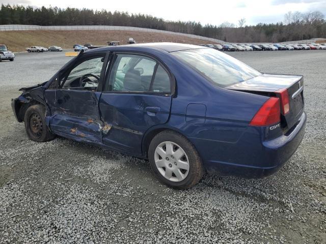 2HGES26701H543699 - 2001 HONDA CIVIC EX BLUE photo 2