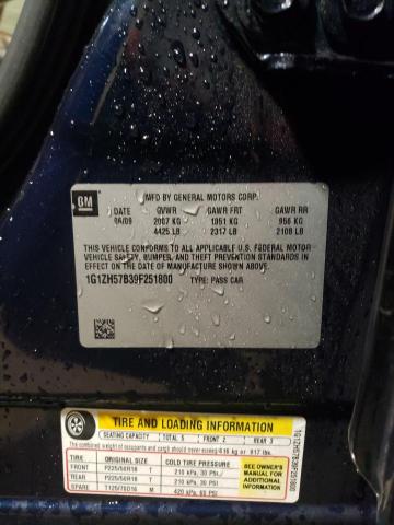 1G1ZH57B39F251800 - 2009 CHEVROLET MALIBU 1LT 蓝色 照片 12