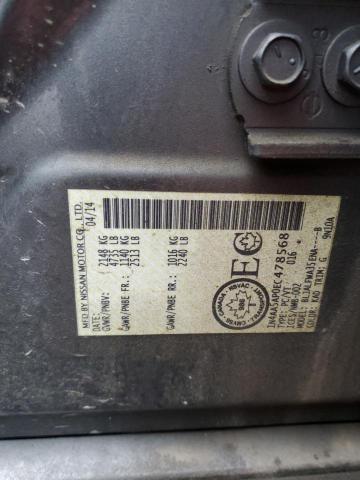 1N4AA5AP0EC478568 - 2014 NISSAN MAXIMA S GRAY photo 13