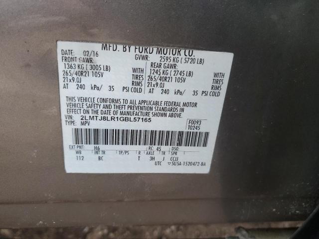 2LMTJ8LR1GBL57165 - 2016 LINCOLN MKX RESERVE 灰色 照片 12