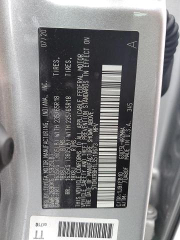 5TDHZRBH1LS519673 - 2020 TOYOTA HIGHLANDER XLE SILVER photo 12