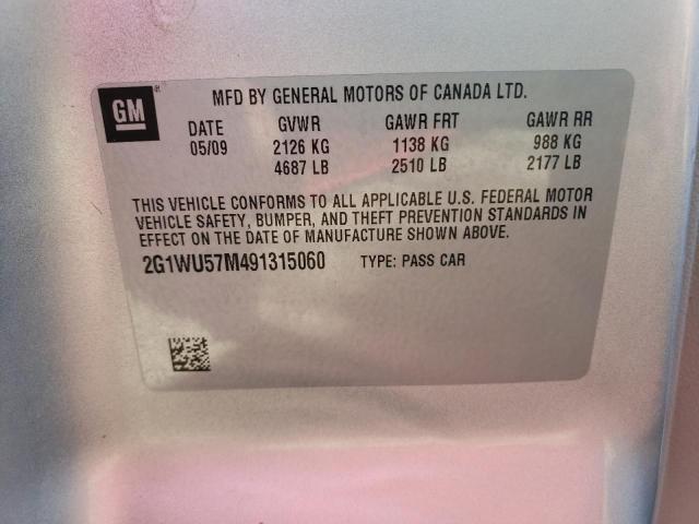 2G1WU57M491315060 - 2009 CHEVROLET IMPALA LTZ SILVER photo 13