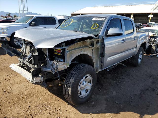 3TMCZ5ANXKM275840 - 2019 TOYOTA TACOMA DOUBLE CAB SILVER photo 1