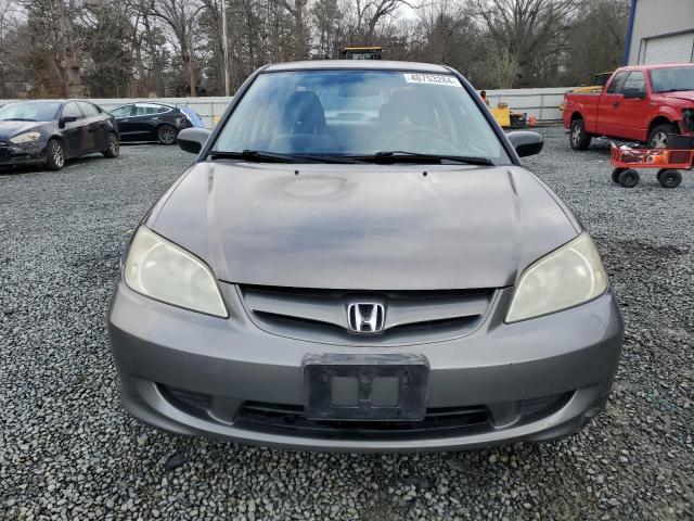 2HGES16594H582370 - 2004 HONDA CIVIC LX GRAY photo 5