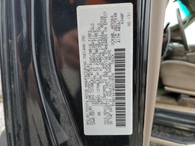 5TBBT44102S318526 - 2002 TOYOTA TUNDRA ACCESS CAB შავი ფოტო 12