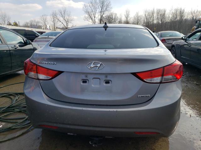 KMHDH4AEXDU711730 - 2013 HYUNDAI ELANTRA GLS GRAY photo 6