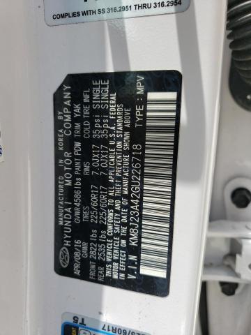 KM8J23A42GU226718 - 2016 HYUNDAI TUCSON SE WHITE photo 13