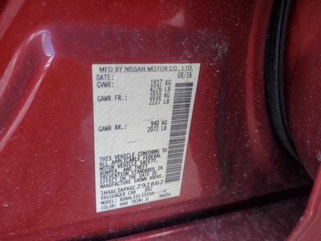 1N4AL3APXGC292862 - 2016 NISSAN ALTIMA 2.5 RED photo 12