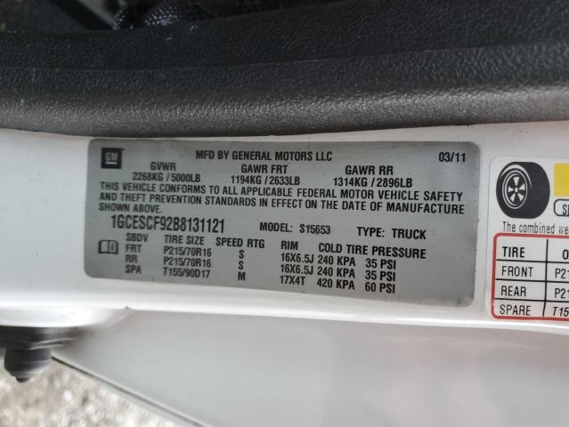 1GCESCF92B8131121 - 2011 CHEVROLET COLORADO LT WHITE photo 12