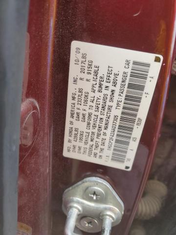 1HGCP2F42AA037305 - 2010 HONDA ACCORD LXP MAROON photo 12