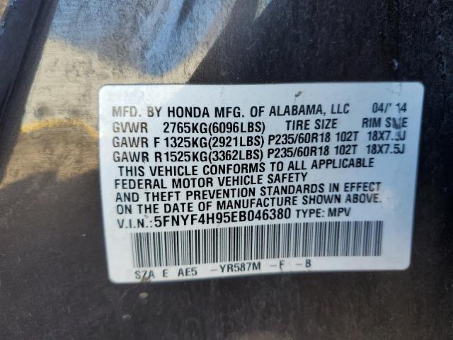 5FNYF4H95EB046380 - 2014 HONDA PILOT TOURING BROWN photo 13