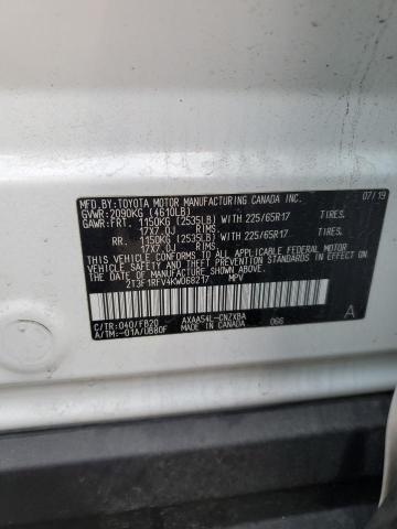 2T3F1RFV4KW068217 - 2019 TOYOTA RAV4 LE WHITE photo 14