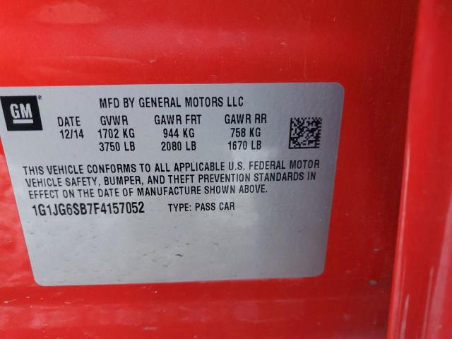 1G1JG6SB7F4157052 - 2015 CHEVROLET SONIC RS RED photo 13