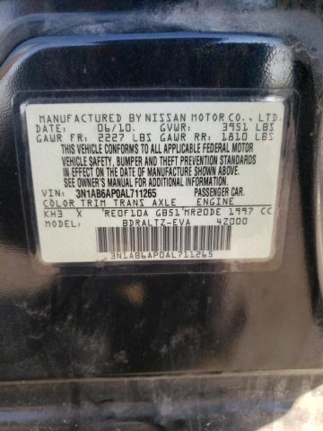 3N1AB6AP0AL711265 - 2010 NISSAN SENTRA 2.0 BLACK photo 12