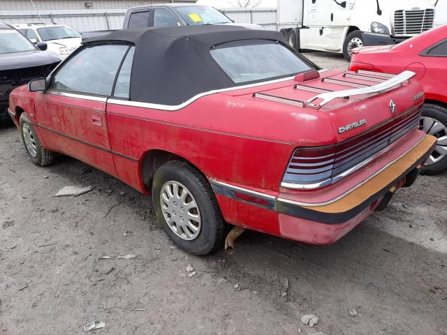 1C3XJ4531MG143756 - 1991 CHRYSLER LEBARON RED photo 2