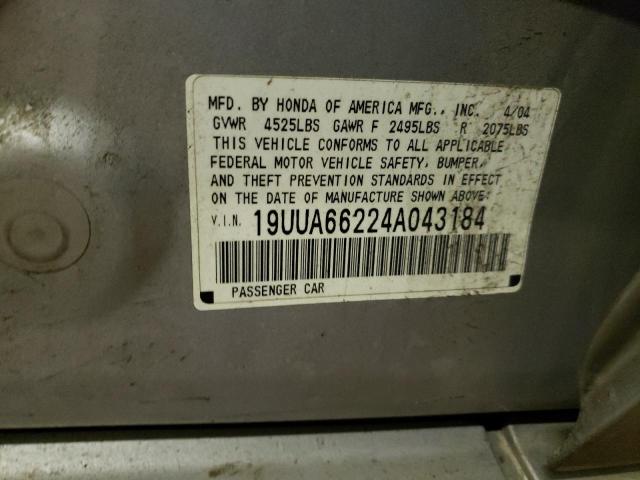 19UUA66224A043184 - 2004 ACURA TL SILVER photo 12