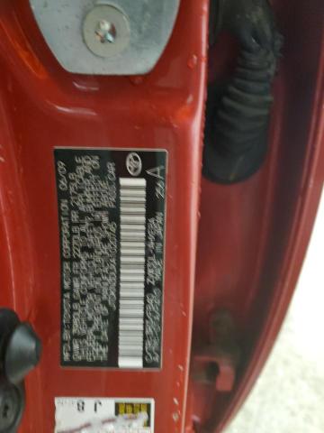 JTDKN3DUXA1020745 - 2010 TOYOTA PRIUS RED photo 12