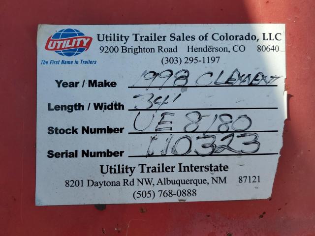 1C9BB32B4WM110323 - 1998 UTILITY TRAILER RED photo 10