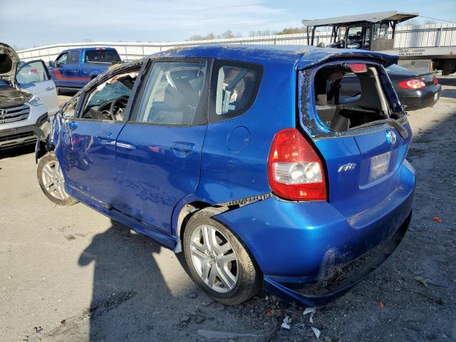 JHMGD38678S062717 - 2008 HONDA FIT SPORT BLUE photo 2