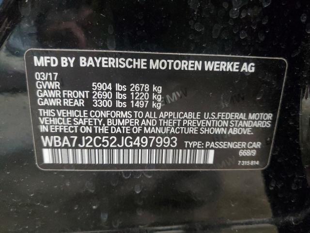 WBA7J2C52JG497993 - 2018 BMW 740 XE BLACK photo 12