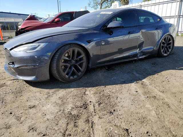 5YJSA1E64MF435734 - 2021 TESLA MODEL S GRAY photo 1