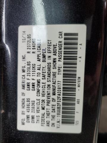 19UUB2F52FA008177 - 2015 ACURA TLX TECH GRAY photo 12