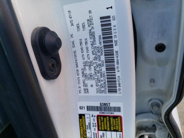 5TFAX5GN0JX128911 - 2018 TOYOTA TACOMA DOUBLE CAB 白色 照片 12