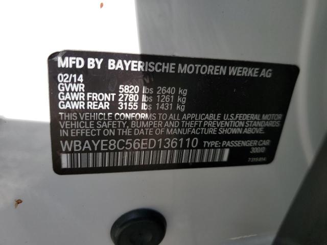 WBAYE8C56ED136110 - 2014 BMW 750 LI WHITE photo 12