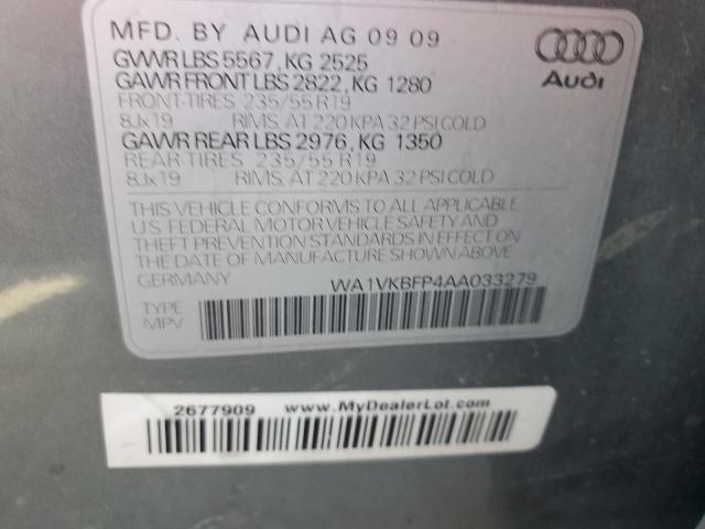 WA1VKBFP4AA033279 - 2010 AUDI Q5 PRESTIGE GRAY photo 12