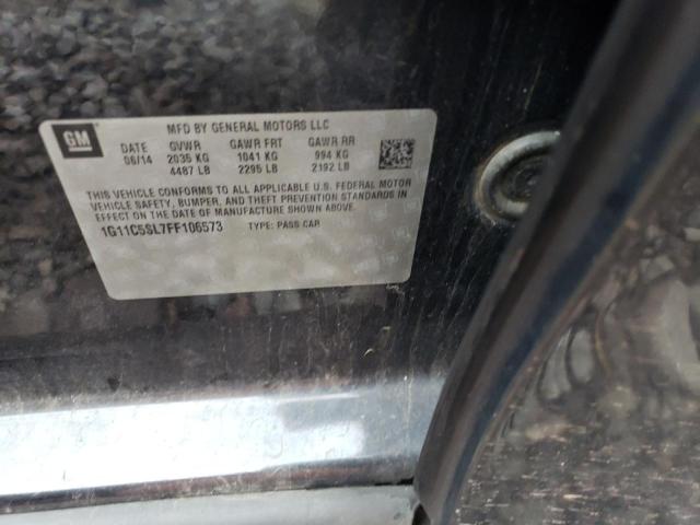 1G11C5SL7FF106573 - 2015 CHEVROLET MALIBU 1LT BLACK photo 12