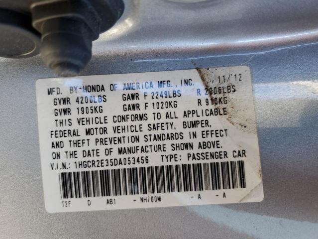 1HGCR2E35DA053456 - 2013 HONDA ACCORD LX SILVER photo 12