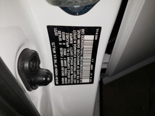 SHHFK7H41MU413345 - 2021 HONDA CIVIC SPORT 白色 照片 12