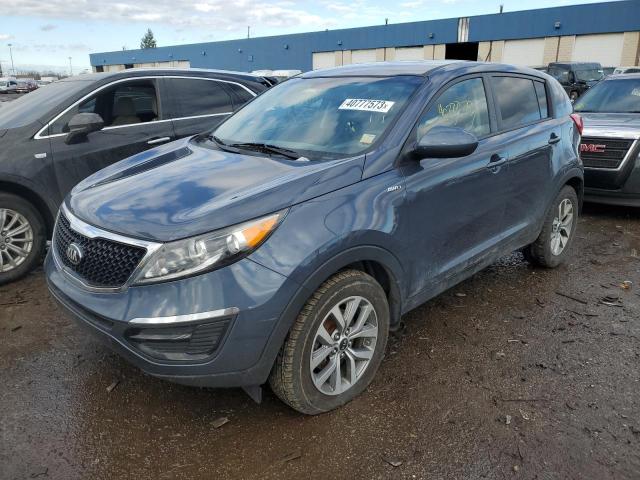 KNDPBCAC7F7776404 - 2015 KIA SPORTAGE L BLUE photo 1