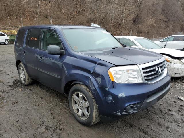 5FNYF4H24EB030898 - 2014 HONDA PILOT LX BLUE photo 4