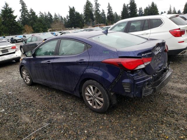 5NPDH4AE4EH500703 - 2014 HYUNDAI ELANTRA SE BLUE photo 2