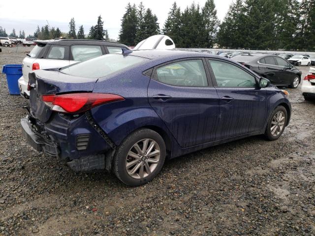 5NPDH4AE4EH500703 - 2014 HYUNDAI ELANTRA SE BLUE photo 3