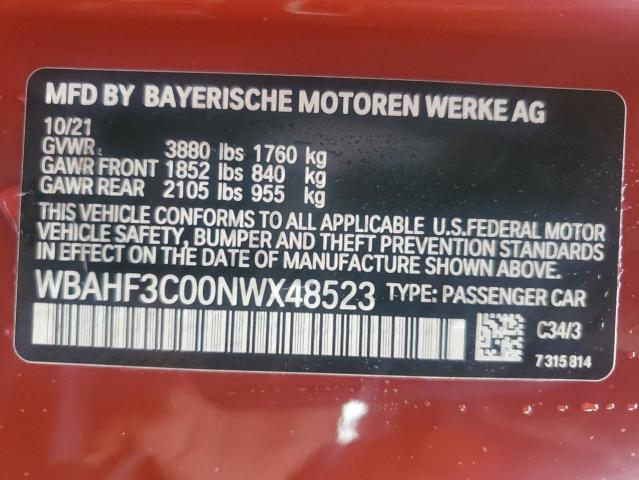 WBAHF3C00NWX48523 - 2022 BMW Z4 SDRIVE30I RED photo 12
