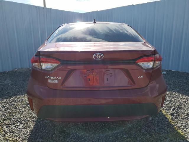 5YFEPMAE9NP335242 - 2022 TOYOTA COROLLA LE BURGUNDY photo 6