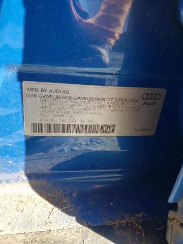 WAUGL78E26A196795 - 2006 AUDI S4 QUATTRO BLUE photo 12