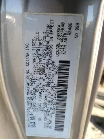 5TBRT34174S451912 - 2004 TOYOTA TUNDRA ACCESS CAB SR5 GOLD photo 12