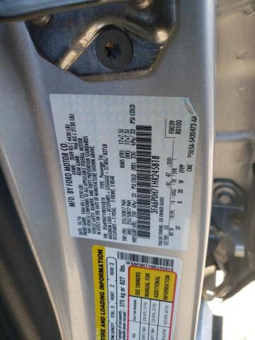 3FA6P0H71HR245818 - 2017 FORD FUSION SE SILVER photo 12