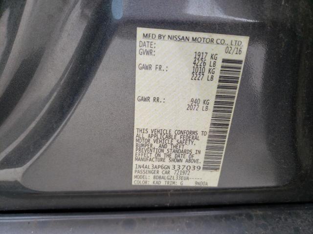 1N4AL3AP6GN337039 - 2016 NISSAN ALTIMA 2.5 GRAY photo 12