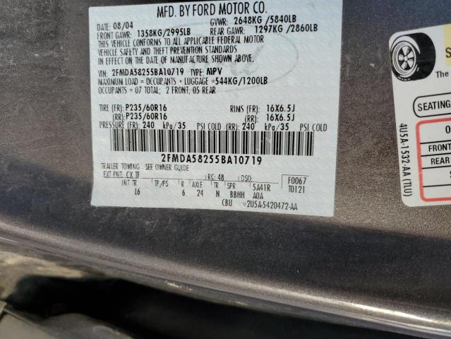 2FMDA58255BA10719 - 2005 FORD FREESTAR LIMITED GRAY photo 13