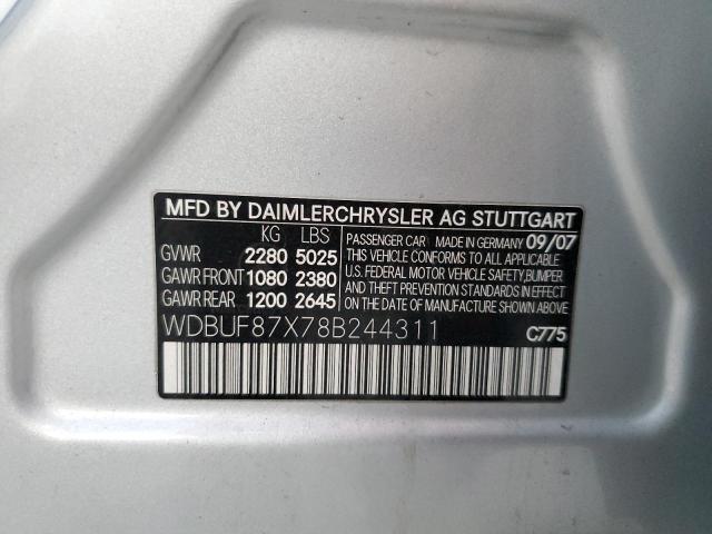 WDBUF87X78B244311 - 2008 MERCEDES-BENZ E 350 4MATIC SILVER photo 12