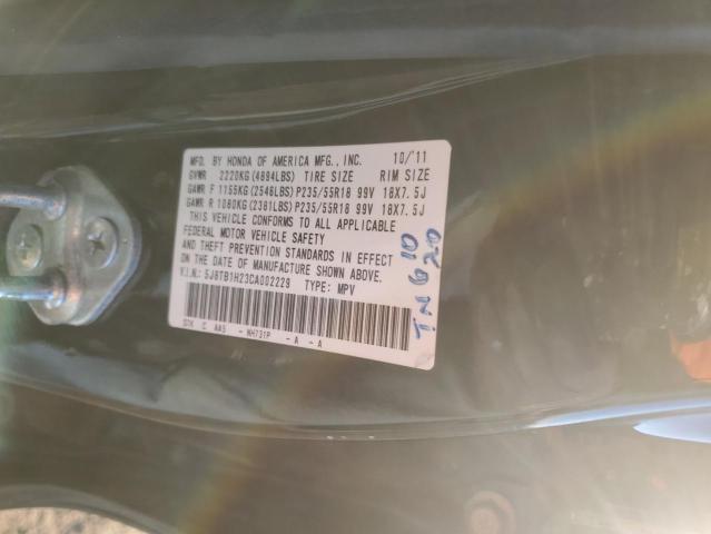 5J8TB1H23CA002229 - 2012 ACURA RDX BLACK photo 12