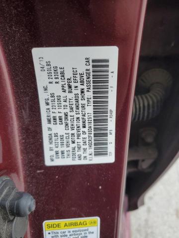 1HGCR2F85DA182517 - 2013 HONDA ACCORD EXL MAROON photo 13