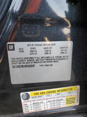 1G1ZH57B19F225597 - 2009 CHEVROLET MALIBU 1LT BLACK photo 12