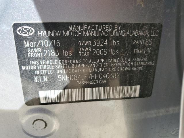 5NPD84LF7HH040382 - 2017 HYUNDAI ELANTRA SE SILVER photo 12