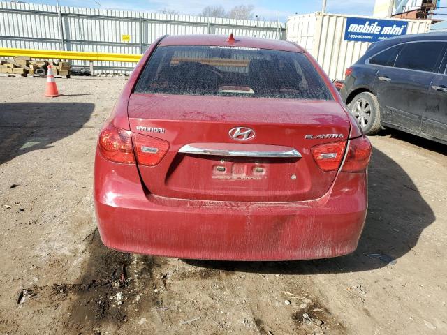 KMHDU4AD9AU110002 - 2010 HYUNDAI ELANTRA BLUE RED photo 6