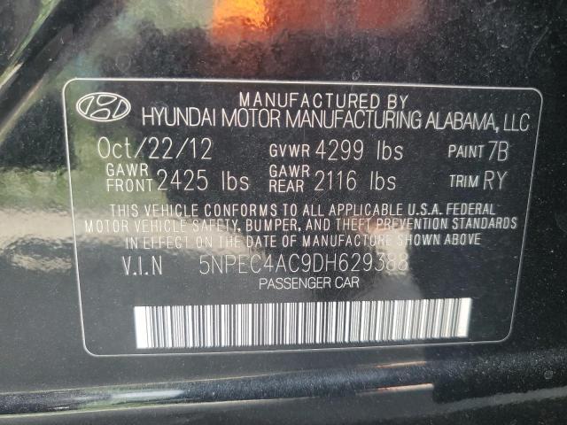 5NPEC4AC9DH629388 - 2013 HYUNDAI SONATA SE BLACK photo 12